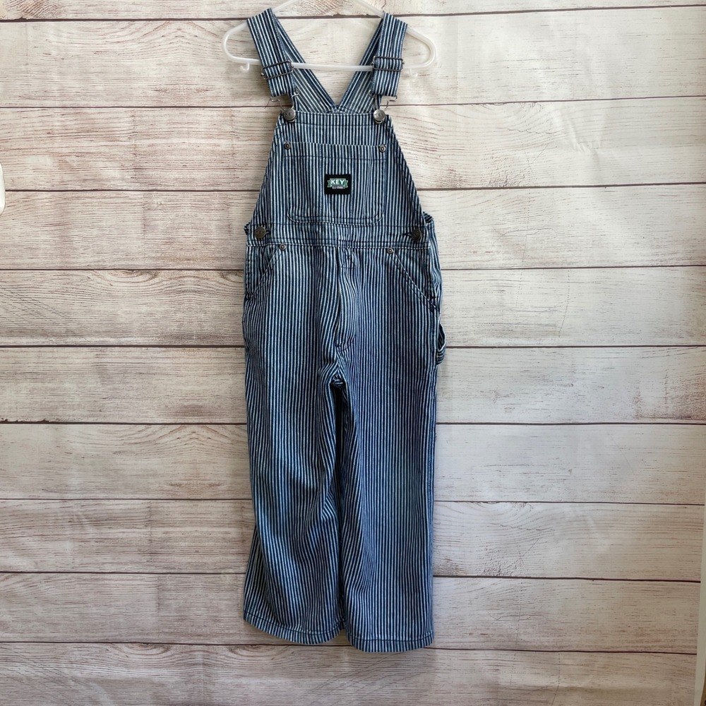 KEY HICKORY STRIPE OVERALLS SIZE 4